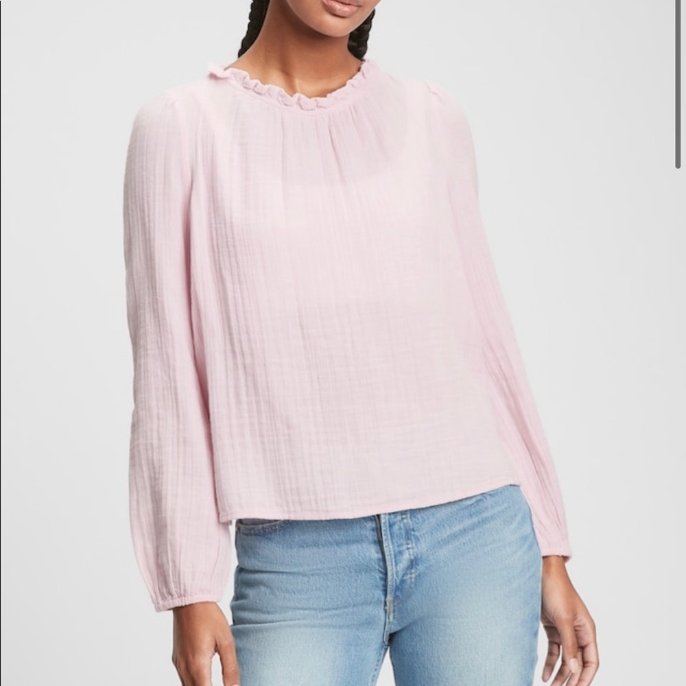 Gap Shirred-Neck Top|  Quartz Pink | XL